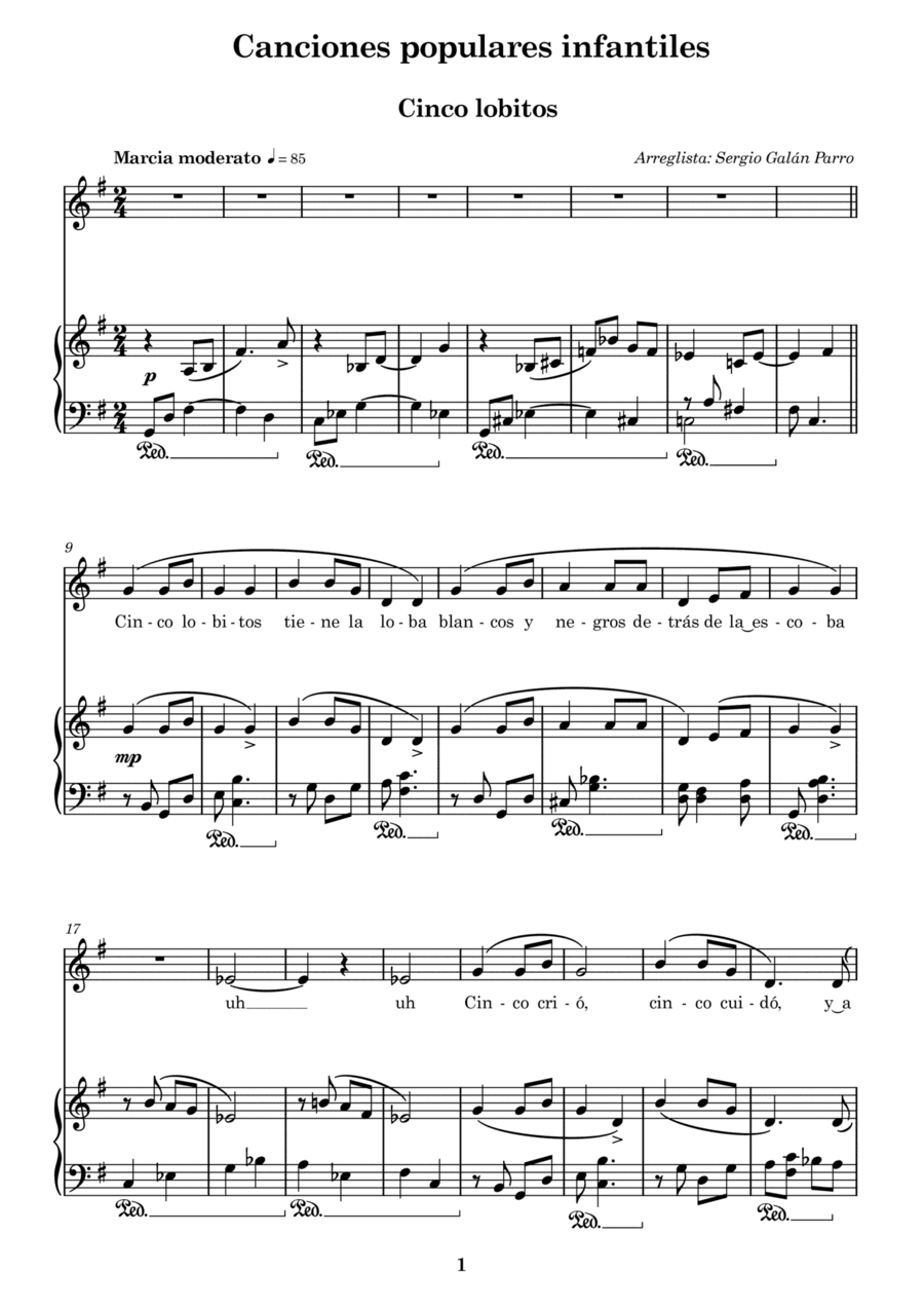 Cinco lobitos (arr. Sergio Galan Parro)