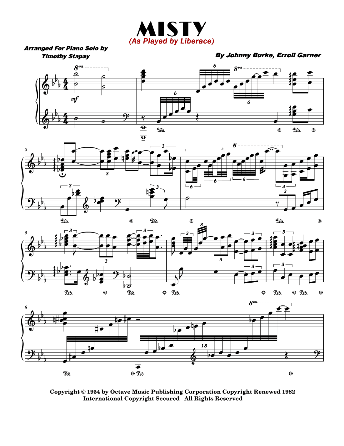 Misty (arr. Timothy Stapay/Liberace)