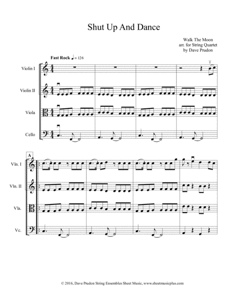 Shut Up And Dance (arr. Dave Prudon)