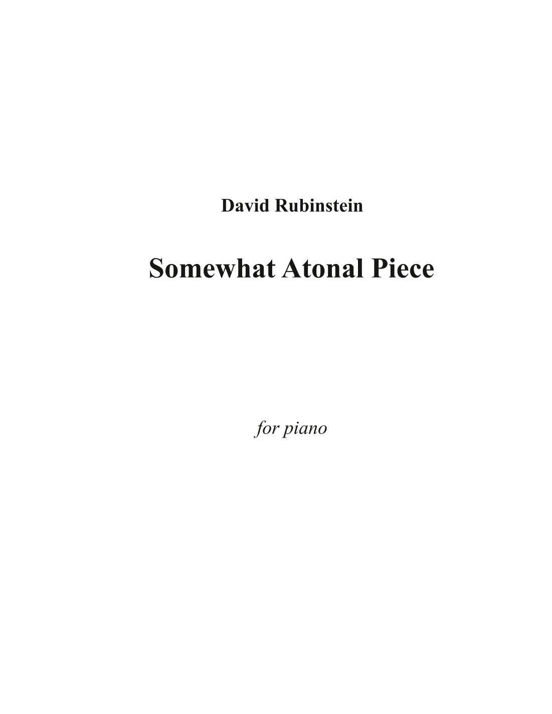 Somewhat Atonal Piece