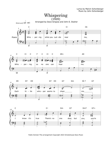 Whispering (arr. Dave Gingras and John E. Dosher)