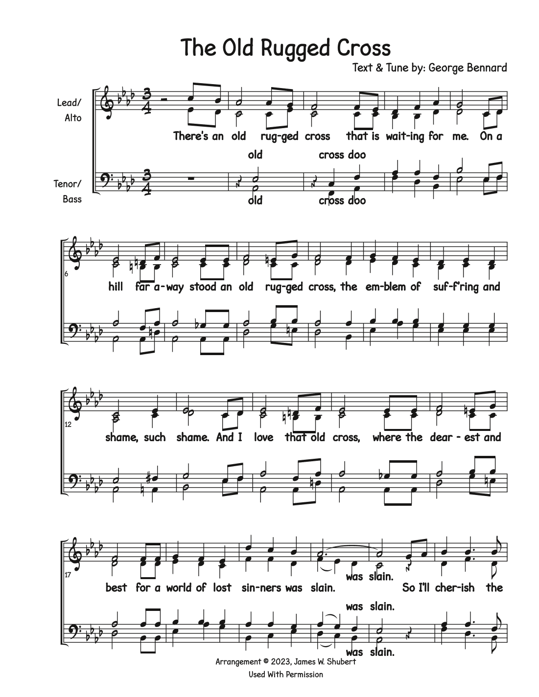 The Old Rugged Cross (arr. Jim Shubert)