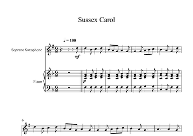 Sussex Carol (Soprano Sax + Piano) (arr. Digital Book Music)