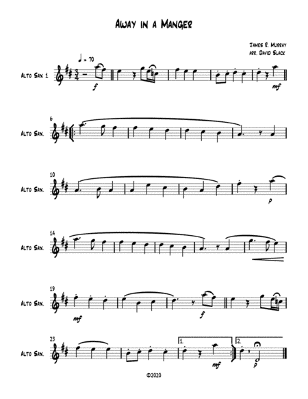 Away in a Manger (Alto Saxophone solo) (arr. Dave Slack)