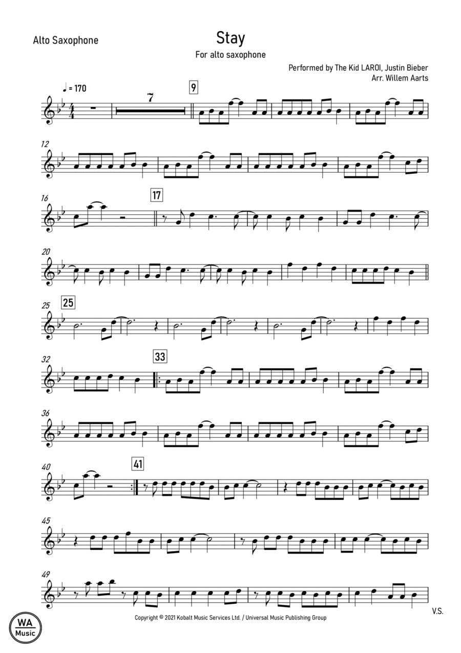 Stay (arr. Willem Aarts)