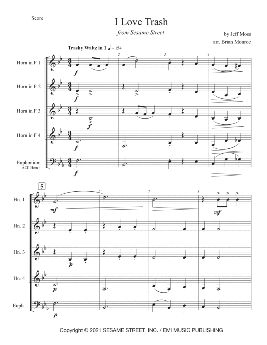 I Love Trash (arr. Brian Monroe)