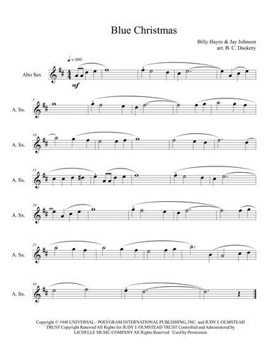 Blue Christmas (arr. B. C. Dockery)