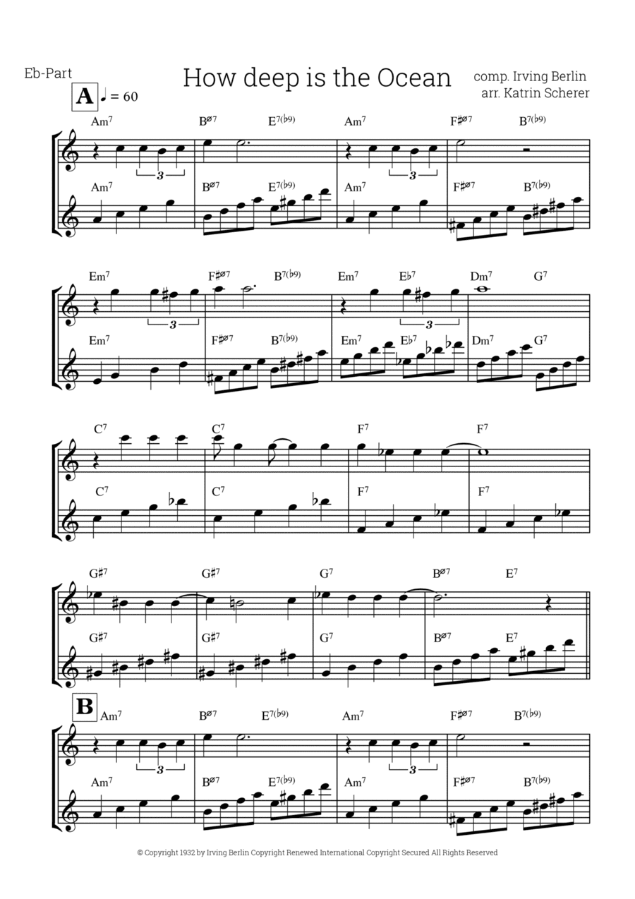 How Deep Is The Ocean (how High Is The Sky) (arr. Katrin Scherer)