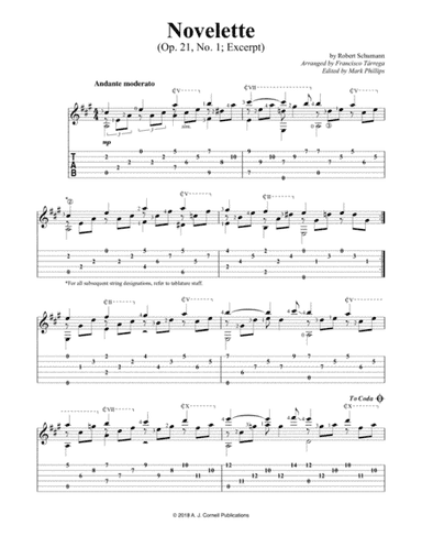 Novelette (Op. 21, No. 1; Excerpt) (arr. Francisco Tarrega)