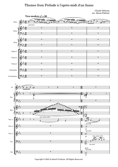 Themes from Prelude to the Afternoon of A Faun Easy Version (arr. Ahsan Fathoni)