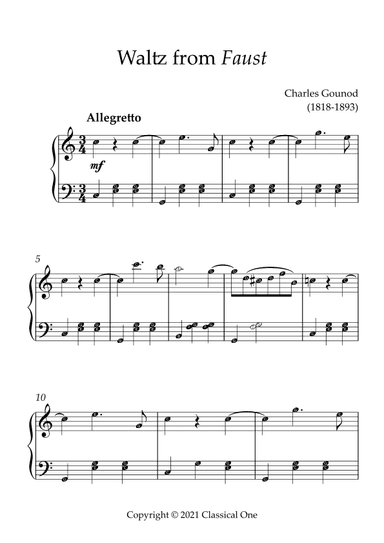 Gounod - Waltz from Faust(With Note name) (arr. MPS)