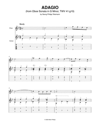 Adagio (from Oboe Sonata in G Minor, TWV 41:g10) (arr. Mark Phillips)