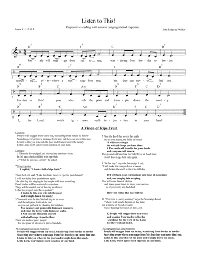 Listen to This! (Amos 8:1-12)