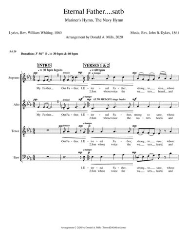 Eternal Father, Strong To Save, SATB (arr. Donald A. Mills)