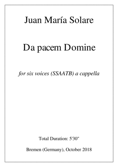 Da pacem Domine [6-part choir SSAATB]