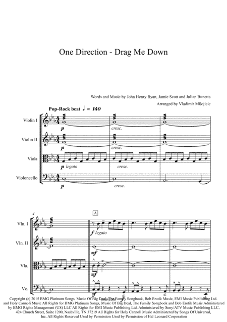 Drag Me Down (arr. Vladimir Milojicic)