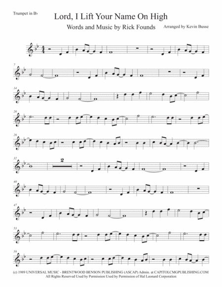 Lord, I Lift Your Name On High (arr. Kevin Busse)