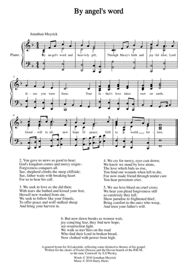 By angel's word. A new hymn!