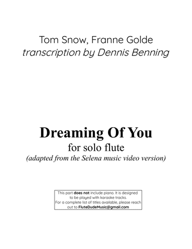 Dreaming Of You (arr. Dennis Benning)