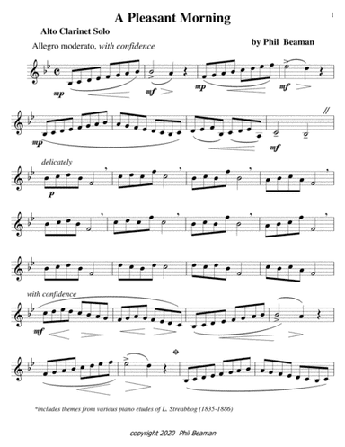 A Pleasant Morning-alto clarinet solo