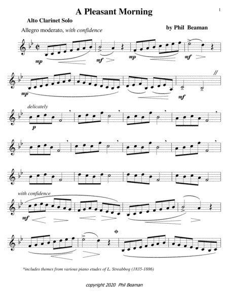 A Pleasant Morning-alto clarinet solo