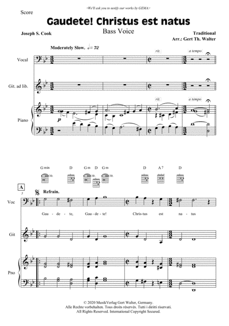 Gaudete! Christus Est Natus (arr. Gert Th. Walter)
