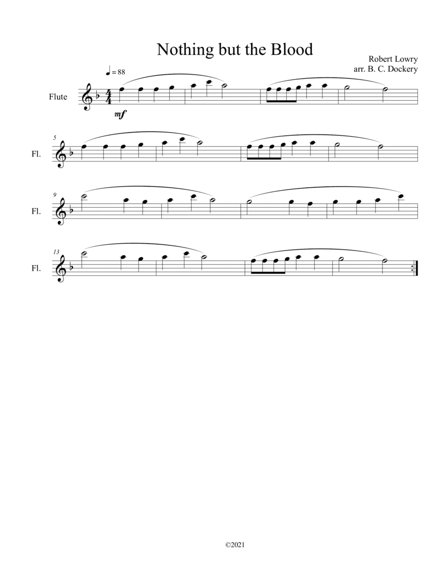 Nothing but the Blood (flute solo) (arr. B. C. Dockery)