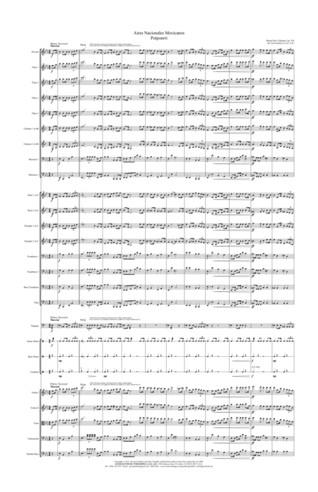 Aires Nacionales Mexicanos, Op. 558 (Potpourri) 11"x17" SCORE ONLY (arr. Joel Jacklich (ASCAP))