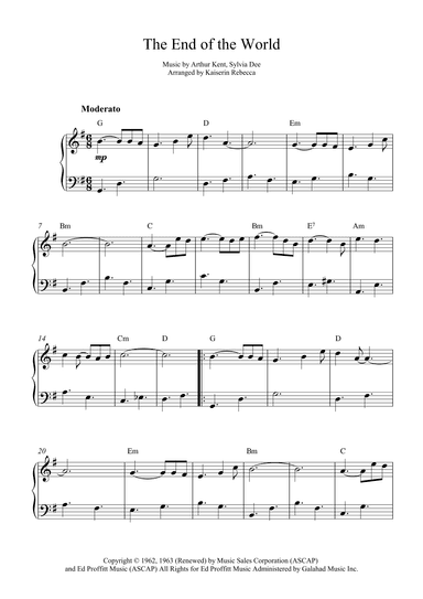 The End Of The World (arr. Kaiserin Rebecca)
