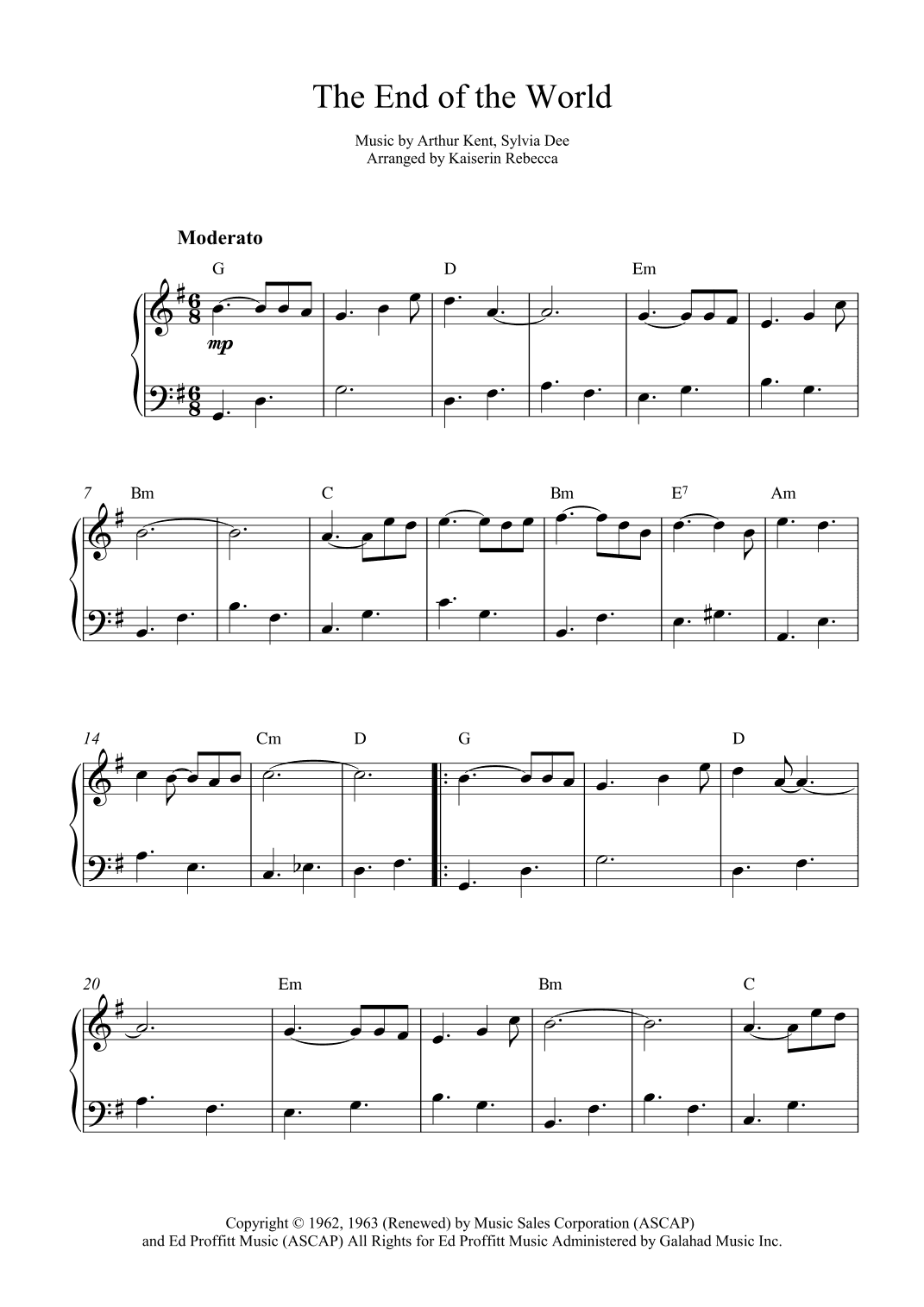 The End Of The World (arr. Kaiserin Rebecca)