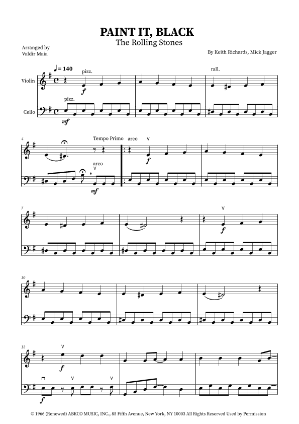 Paint It, Black (arr. Valdir Maia)