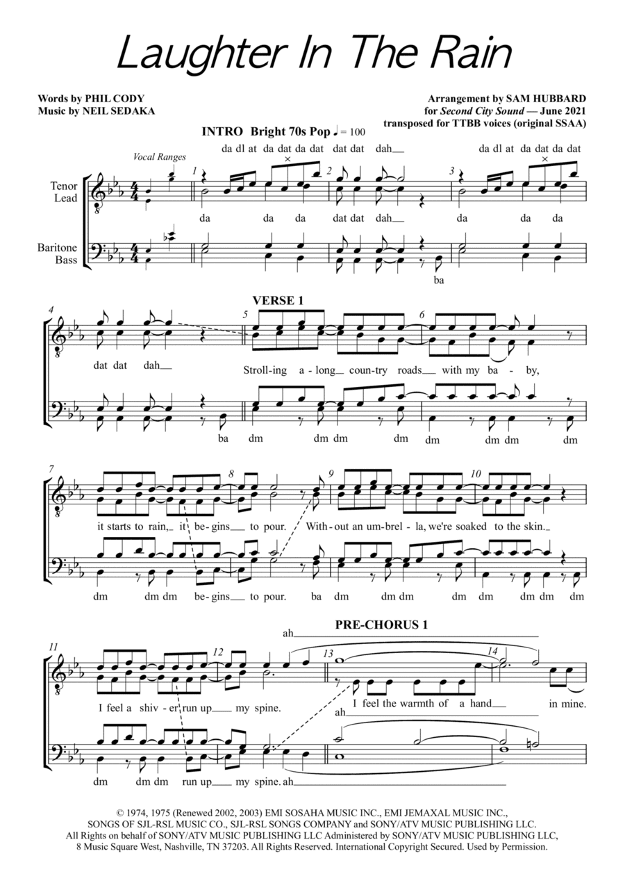 Laughter In The Rain (arr. Sam Hubbard)