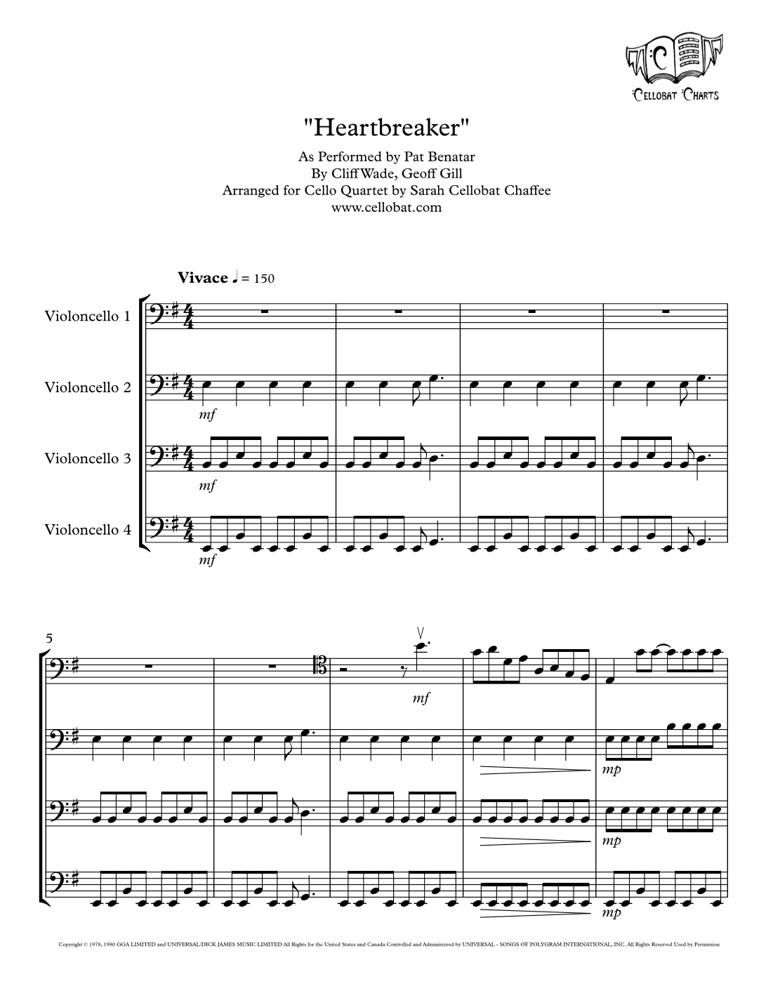 Heartbreaker (arr. Sarah Cellobat Chaffee)