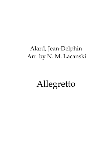 Allegretto (arr. Nick M Lacanski)