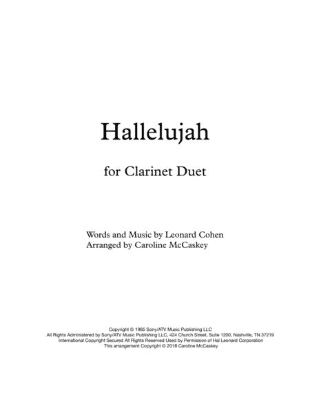 Hallelujah (arr. Caroline McCaskey)