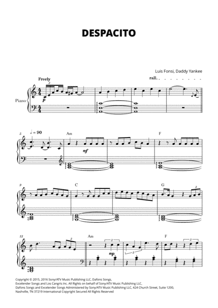 Despacito (arr. Cadenza Editions)