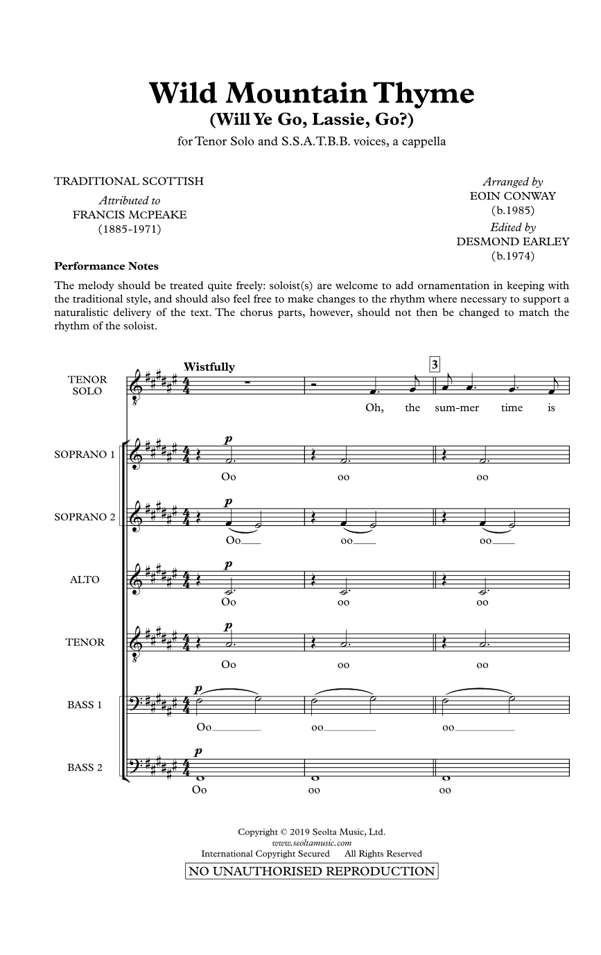 Wild Mountain Thyme (arr. Eoin Conway)