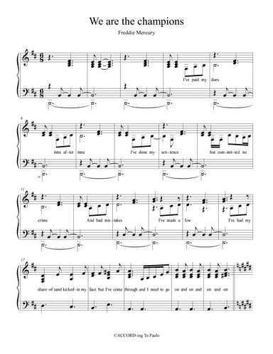 We Are The Champions (arr. Paolo Campanari Brancondi)