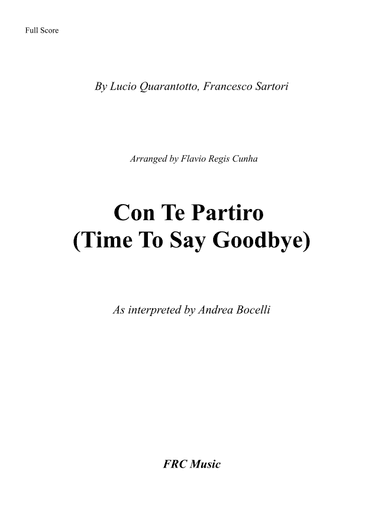 Con Te Partiro (time To Say Goodbye) (arr. Flavio Regis Cunha)
