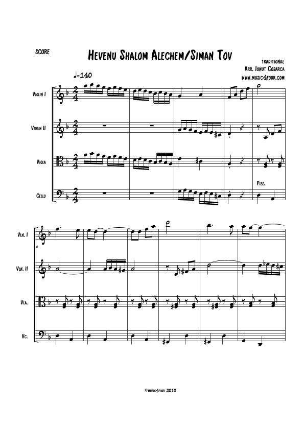 Hevenu Shalom Aleichem/Siman Tov (arr. Ionut Cosarca)