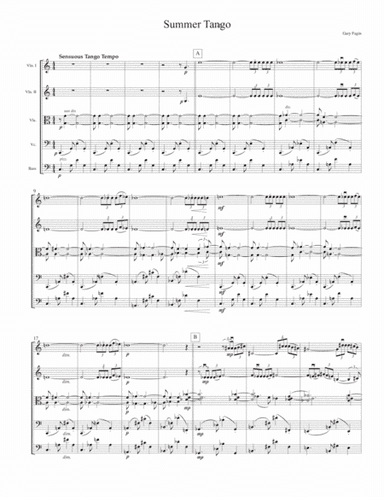 Summer Tango, for string ensemble