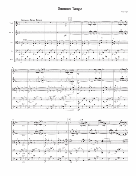 Summer Tango, for string ensemble