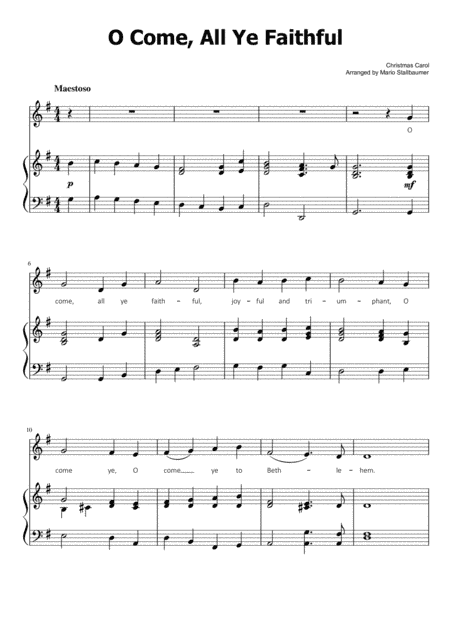O Come, All Ye Faithful (arr. Mario Stallbaumer)