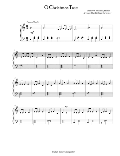 O Christmas Tree (Easy Piano) (arr. Kathryn Carpenter)