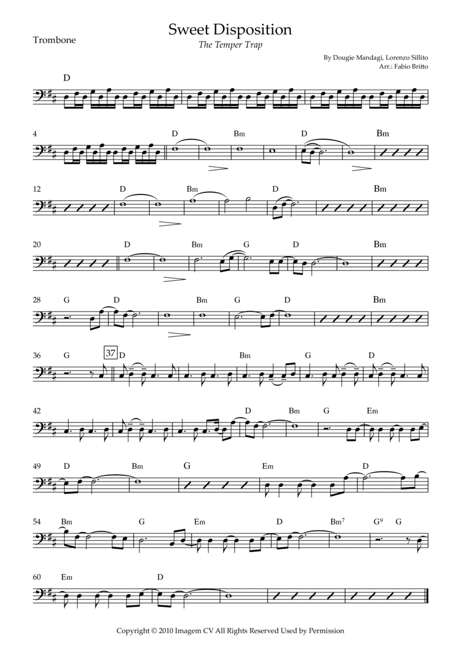 Sweet Disposition (arr. Fabio Britto)