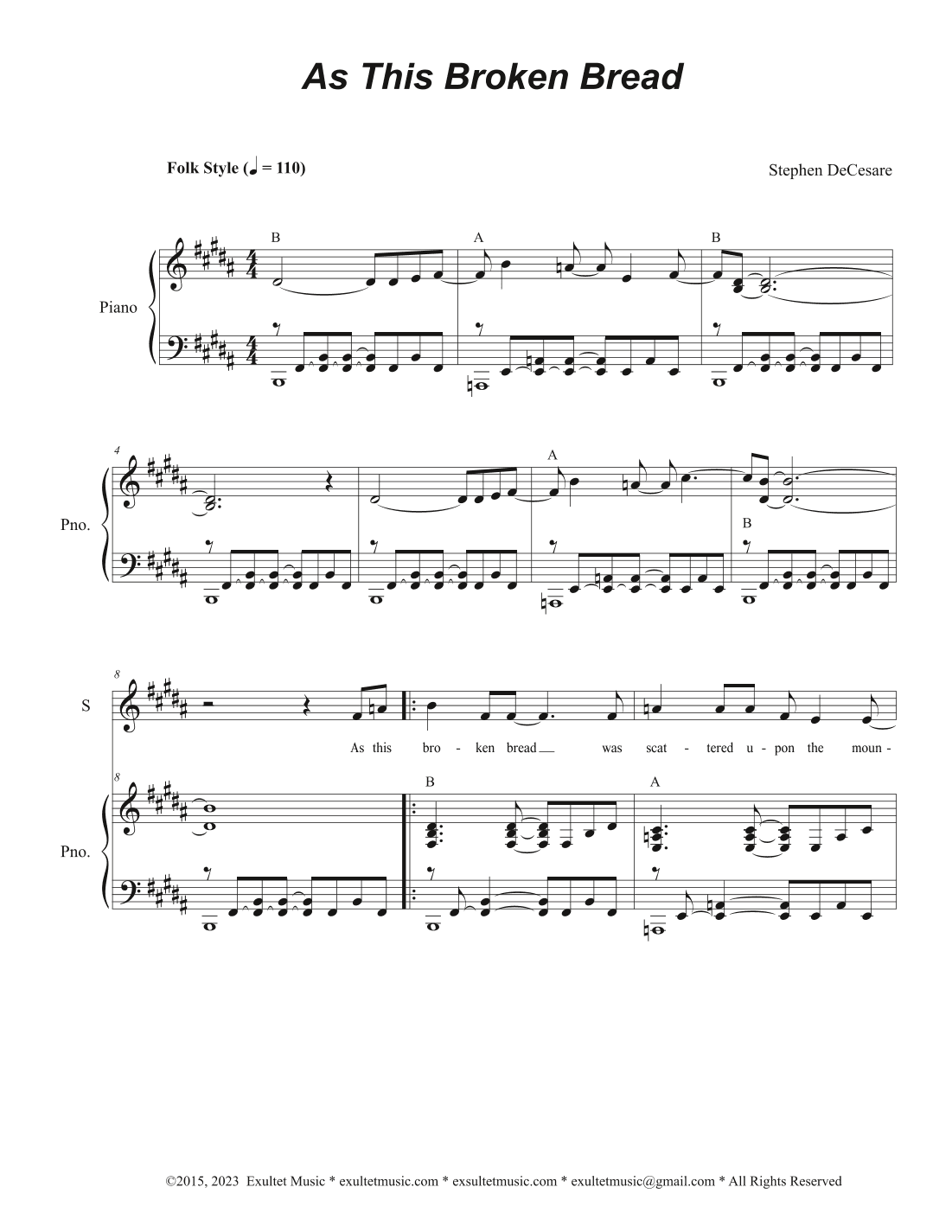 As This Broken Bread (2-part choir - (SA)