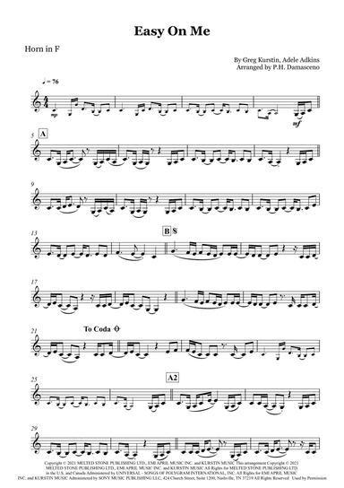 Easy On Me (arr. P.H. Damasceno)