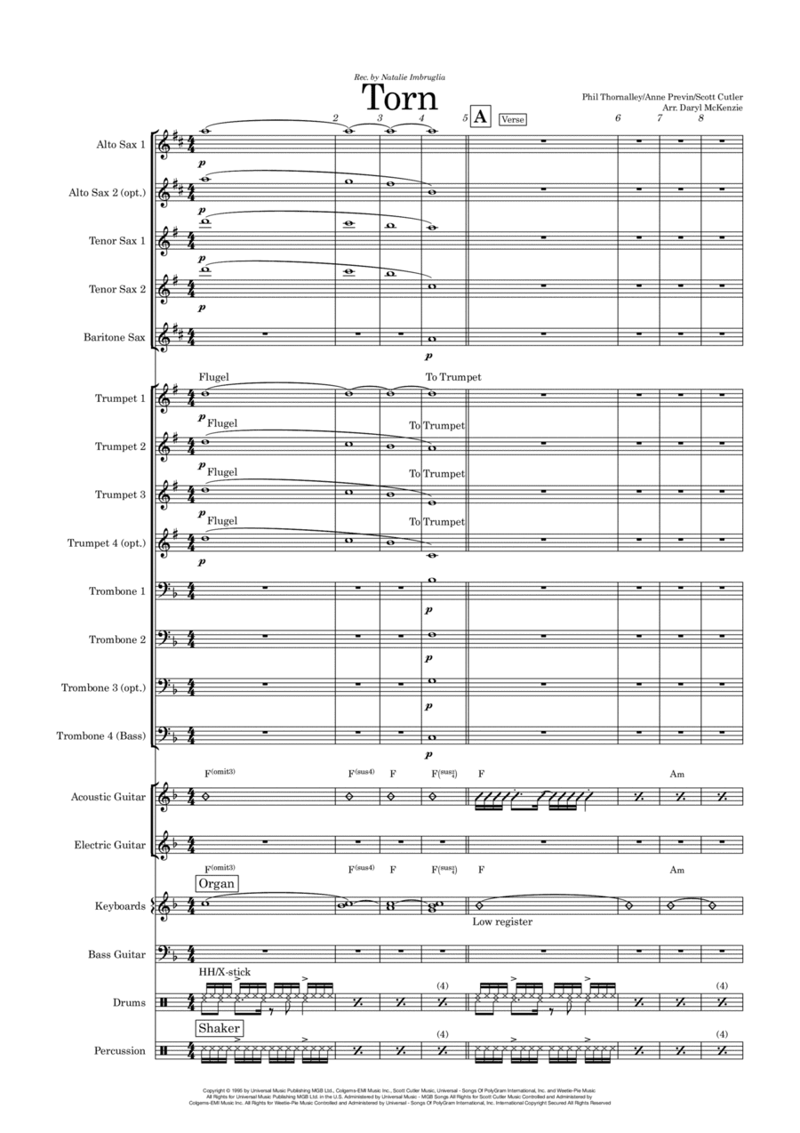 Torn (arr. Daryl McKenzie)