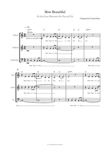 How Beautiful (Is the Love Between the Two of Us) - Strings trio
