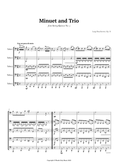 Minuet by Boccherini for Tuba Quintet (arr. Ander)